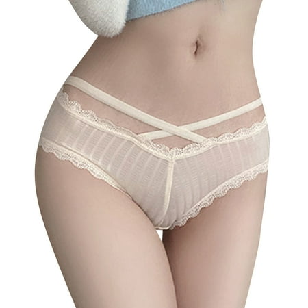 DXOUPM Womens Underwear Women Low Waist Sexy Heart Shaped Hollow Large Mesh G String Pants Pearl Seamless Underwear for Women Thongs for Women Cheeky Underwear for Women Khaki One Size
