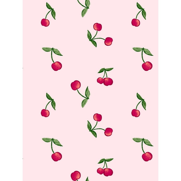 Cherries Removable Vinyl Wallpaper by Barbie - Pink