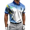 thumbnail image 2 of Fnnxeal Mens Polo Shirts Short Sleeve Casual Golf Collared Summer Graphic Polo Sky Blue Shirts for Men Size 2XL, 2 of 5