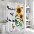 thumbnail image 6 of Yellow Sunflower Bathroom Shower Curtains with 12 Hooks Polyester Waterproof Shower Curtain for Stalls and Bathtubs Butterfly Sunshine Farmhouse Country Decorative Bathroom Curtain 60x72 Inches, 6 of 8