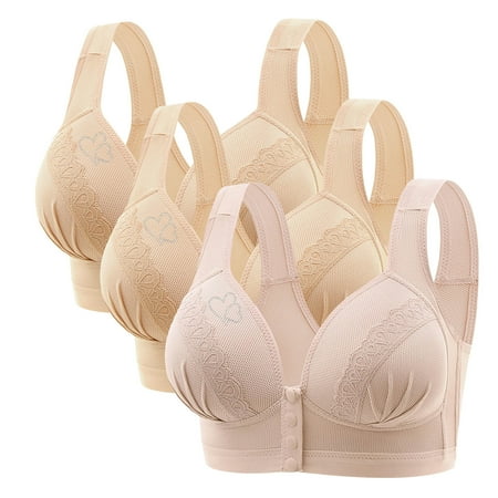 Black of Friday Deals!Clearance Staron 3PC Women Bra  Everyday Bras Women No Underwire Front Closure Bras Wireless Comfortable Bras Stretch No Steel Bra Wirefree Bras