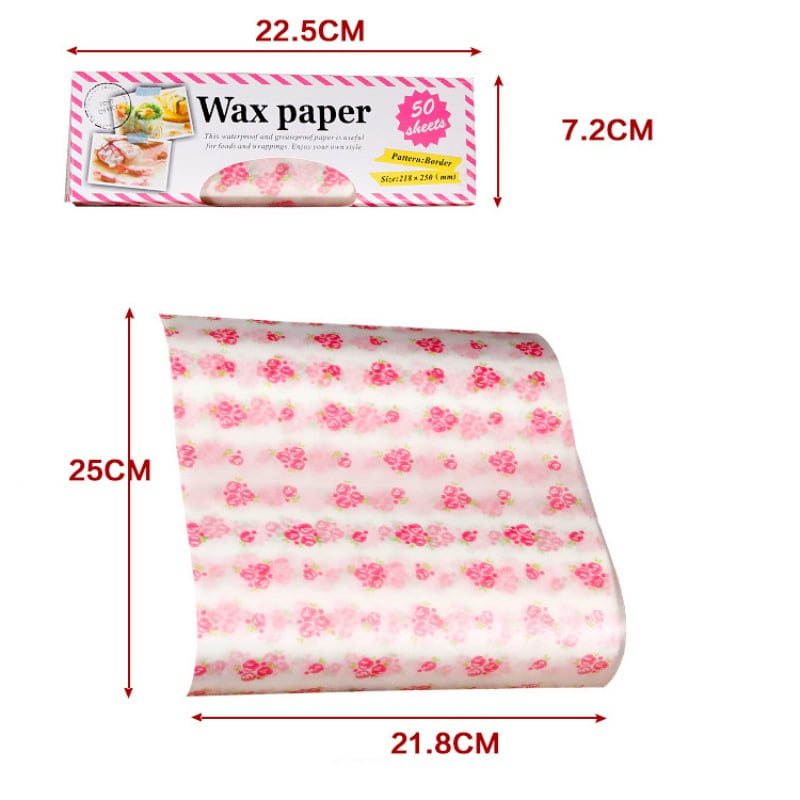 Cheer.US [50 Pcs] Food and Deli Dry Wrap Wax Paper Sheets, Heavy Duty Heart  Pattern Non Stick Food Wrapping Baking Paper for Cooking, Air Fryer,  Kitchens Paper Roll, 9.84 x 8.46 