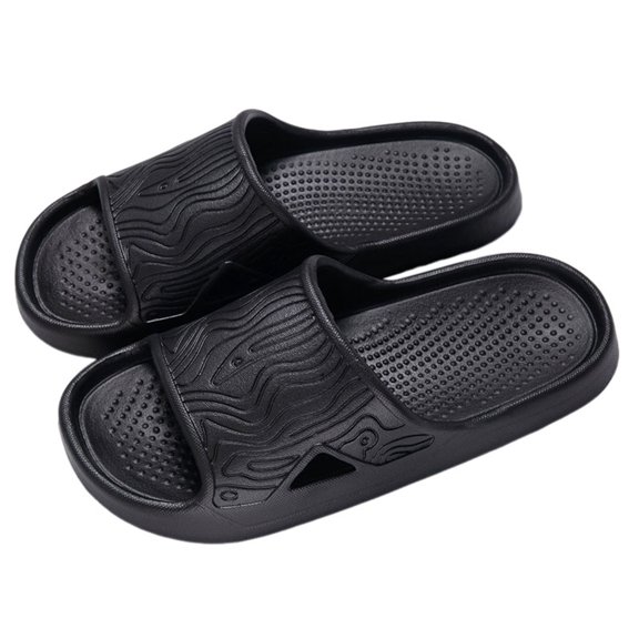 HNMKIU Cozy Slippers Unisex Summer Thick Soled Indoor Leisure Bathroom Soft Soled EVA Beach Sandals Z02_Black,8.5