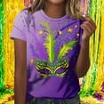 thumbnail image 2 of Lorytime Carnival Women's T Shirts Short Sleeve Musk Tuesday Tee Tops Crewneck Mardi Gras Clothes Loose Holiday Wear, 2 of 6