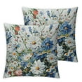 thumbnail image 2 of Acheng Blue and White Daisy Pillow Covers Set of 2, Spring Flowers Throw Pillow Covers Outdoor Decorative Pillow Case for Couch Bed Sofa Cushion Home Decor White, 2 of 6
