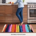 thumbnail image 5 of Colorful Striped Door Mat&nbsp;Indoor Outdoor Entrance,Non Slip Small Rug for Kitchen Bathroom Entryway Rug,Modern Rainbow Abstract Graffiti Art Washable Doormat Floor Mat for Office 18x30 Inch, 5 of 8