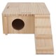 thumbnail image 5 of Casa nido multifuncional de alta densidad para mascotas pequeñas, escondite de madera natural para hámster con escalera, 5 of 8