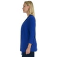 thumbnail image 3 of Simply Ravishing Women's Basic Assymetrical 3/4 Sleeve Open Drape Cardigan, 2X, Royal, 3 of 5