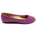 thumbnail image 2 of Shoes8teen Womens Faux Suede Rhinestone Ballerina Ballet Flats 4021 purple 5/6, 2 of 4