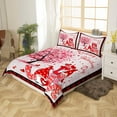 thumbnail image 3 of Valentines Day Duvet Cover Twin Size Red Gnome Couple Bedding Set Pink Heart Tree Comforter Cover Girly Romantic Heart Pattern Bed Sets Love Heart Soft Quilt Cover & 1 Pillowcase, 3 of 6