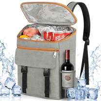 Cshidworld Camping Cooler Backpack 33 Can, Large Capacity Cooler Bag Insulated Compartments Thermal Pocket, Leakproof & Lightweight Travel Cooler Bag, Waterproof Picnic Camping Beach Bag, Gray