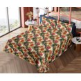 thumbnail image 4 of Ambesonne Vintage Floral Fitted & Flat Sheet with Sham 3 Pcs Set, Abstract Roses Wild, Twin, Dark Green and Orange, 4 of 5