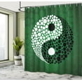 thumbnail image 5 of Ambesonne Peace Shower Curtain, Ying Yang Green Harmony, 69"Wx84"L, Green Black White, 5 of 5