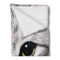 thumbnail image 2 of Animal Soft Flannel Fleece Throw Blanket, Cat Print Kitten Kitty Face Closeup Portrait Digital Photography Domestic Feline, Cozy Plush for Indoor and Outdoor Use, 70" x 90", Multicolor, by Ambesonne, 2 of 5