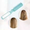 thumbnail image 6 of Unique Bargains 1 Pc Women's Hollow Foldable Mirror Comb Travel for Curly Straight Dry Wet Hair Blue, 6 of 6