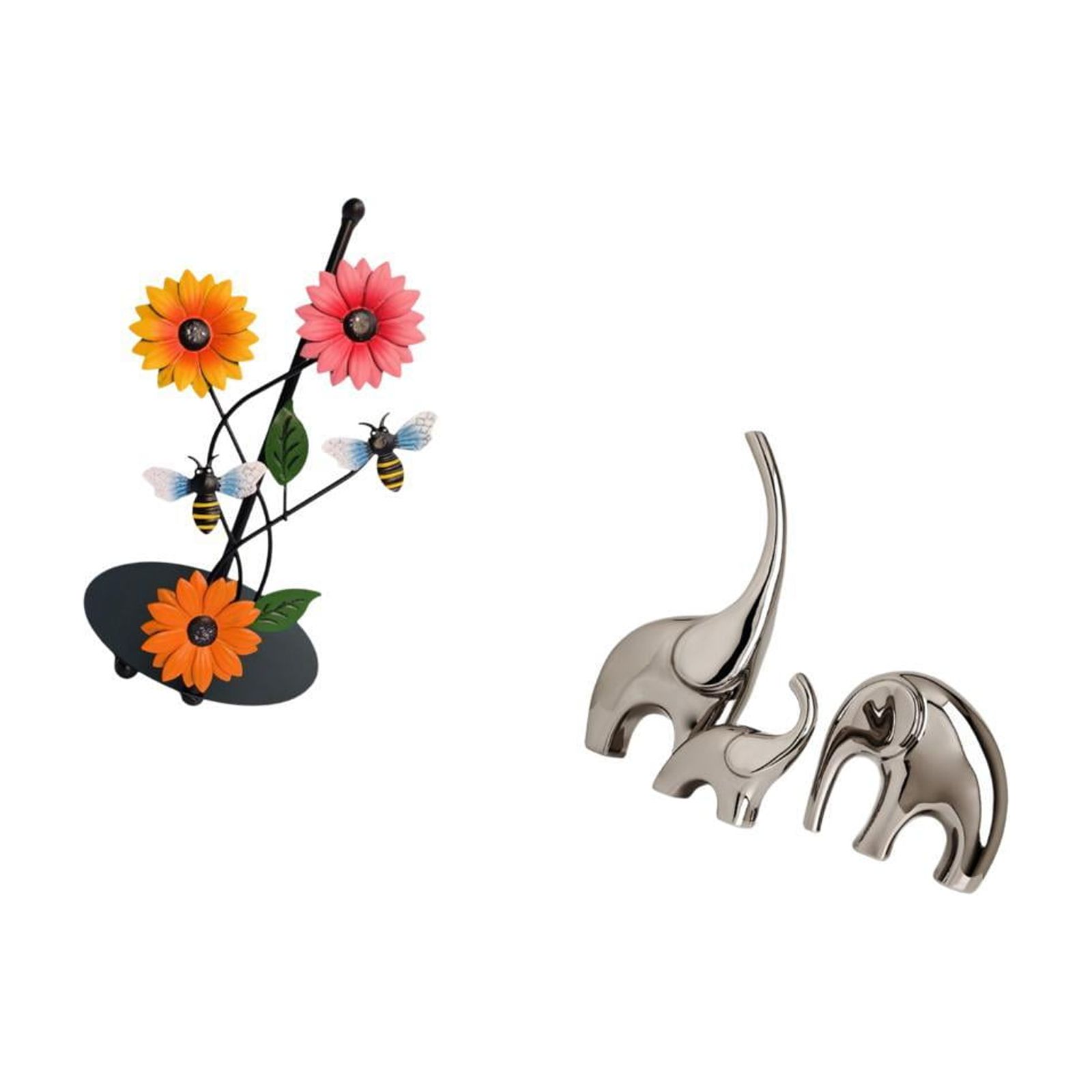 Fiocias Family Elephants Paper Towel Holder Dispenser Non Slip Vertical Tissue Holder Rack Ceramic Statue Ornament Animal Sculpture Collectible for Home Shelf