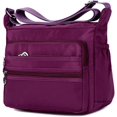 thumbnail image 2 of Bolso bandolera de tela Oxford de nailon (púrpura), bolso mensajero informal de lona para mujer, bolso bandolera impermeable de un hombro para mujer, 2 of 5