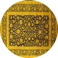 thumbnail image 1 of Ahgly Company Indoor Round Oriental Yellow Industrial Area Rugs, 7' Round, 1 of 4