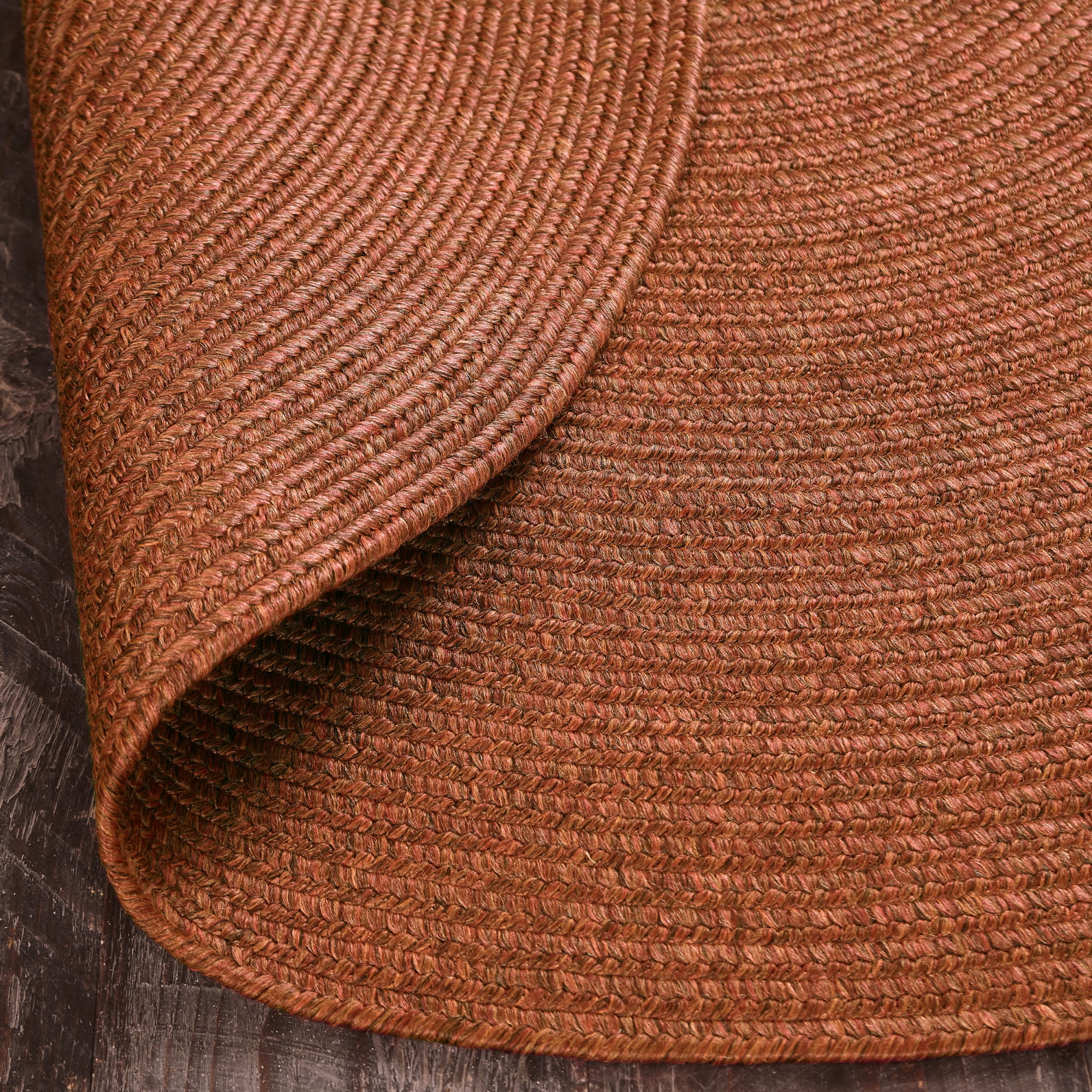 Superior Braided Indoor/ Outdoor Area Rug, 4' Round, Fog Green