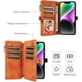thumbnail image 4 of Zipper Wallet Leather Stand Phone Case for Samsung Galaxy A04 E S A14 A24 A25 A34 A54, Hand Rope, Bracket, Magnetic Copper Buckle Back Cover, Portable Shell, 4 of 7