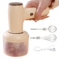 thumbnail image 1 of TidBay 1 Set Electric Egg Beater Portable Cordless Electric Garlic Chopper USB Rechargeable Handheld Food Processor for Home, 1 of 7