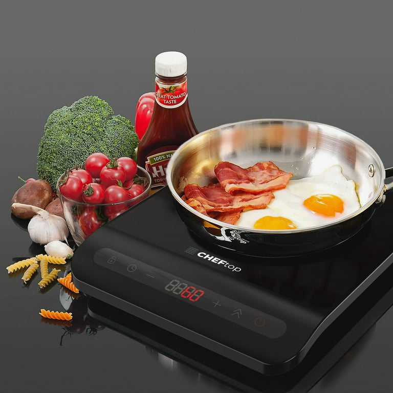 7 Portable Induction Cooktops with Stainless Steel Pot or Frying Pan