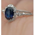 thumbnail image 2 of Gaspara Oval Cut Blue Sapphire Wedding Ring for Women's 925 Sterling Silver, 2 of 3