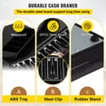 thumbnail image 3 of KFFKFF Cash Register Drawer, 13\" 12 V, for POS System with 4 Bill 5 Coin Cash Tray, Removable Coin Compartment & 2 Keys Included, RJ11/RJ12 Cable, 3 of 9