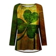 thumbnail image 3 of Baqcunre T Shirts for Women,Saint Patricks Day B Print Large Loose Round Neck Long Sleeve T Shirt Top,St. Patrick's Day Shirts for Women Womens Tops,Graphic Tees for Women S-XXL, 3 of 5
