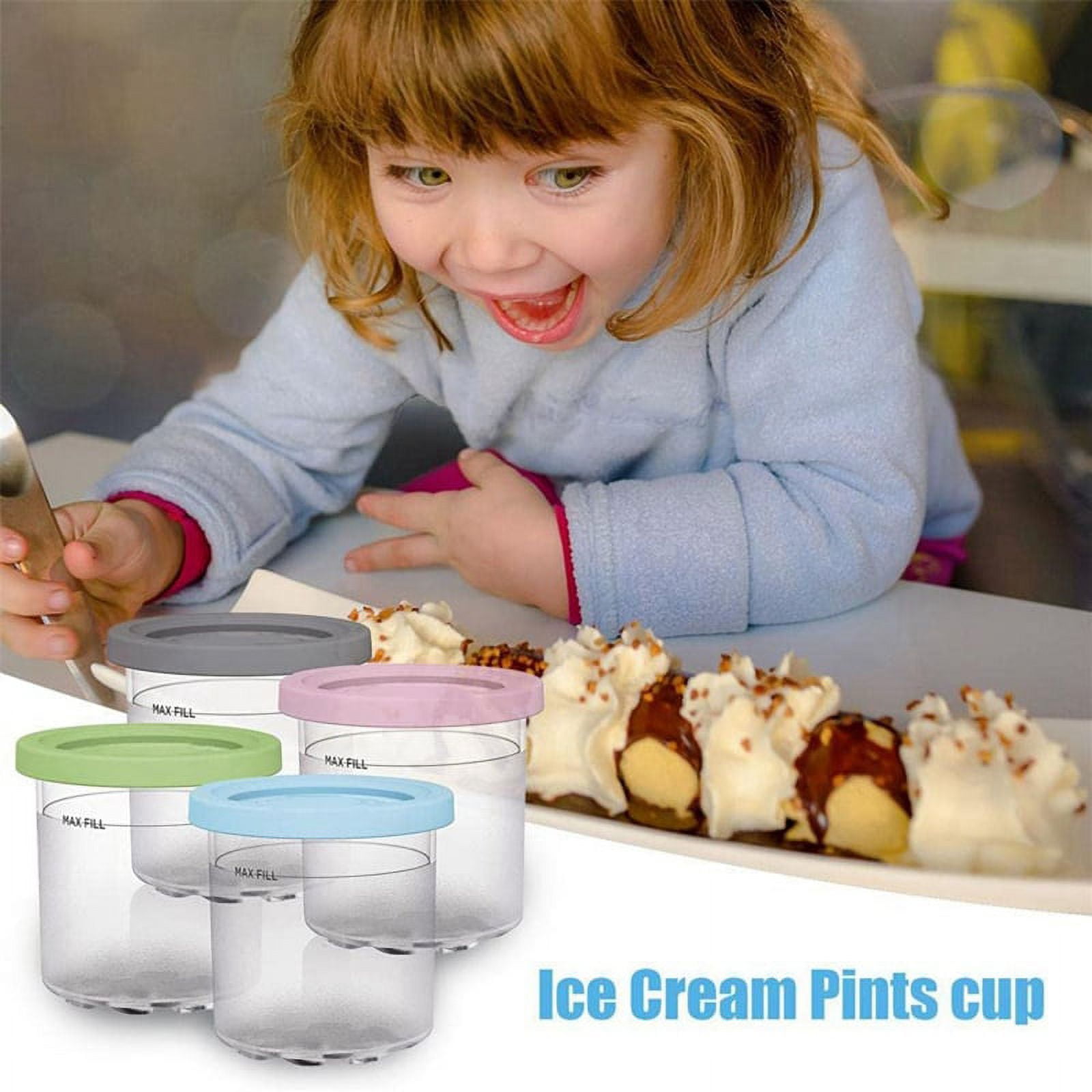Ice Cream Pints Cup,Ice Cream Containers with Lids for Ninja Creami Pints,Safe  & Leak Proof Ice Cream Pints Kitchen Accessories,for NC300S NC299AM Series  Ice Cream Maker (2PCS-2) - Yahoo Shopping