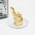 thumbnail image 4 of Jewelry Dish, Trinket Tray, White Ceramic Elephant Ring Holder, Decorative Catchall for Vanity, Dresser, 4 of 7