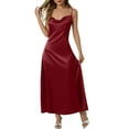 thumbnail image 1 of YFELWZ Womens Plus Size Dresses Fashion Solid Color Lock Clasp Design Beach Swimsuit Brick Red L, 1 of 9