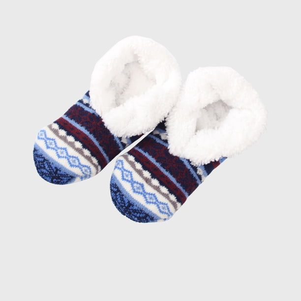 Calcetines de invierno para mujer, estampados de lana de cordero, antideslizantes, de algodón