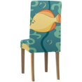 thumbnail image 4 of RYLABLUE Poissons de Style Bande Dessinée et Starfish Housse de Chaise Extensible Housse de Protection de Siège pour Salle à Manger Hôtel Mariage Ensemble de 4, 4 of 5