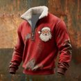 thumbnail image 2 of Telankuip Quarter Zipper Plaid Christmas Pullovers for Men Sherpa Fluffy Warm Long Sleeve Sweatshirts Collar Xmas Tops Snowflake Sweater Outwaer Outfits 2025 M, 2 of 3