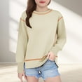 thumbnail image 3 of Dvprdro Girls' Casual Pullover Sweatshirt Long Sleeve Crewneck Athletic Top for Big Kids Fall Winter Comfortable Sportswear, 3 of 5