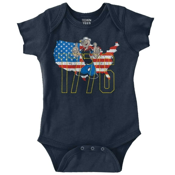 Popeye Thumbs Up USA American Flag Romper Boys or Girls Infant Baby Brisco Brands 12M