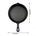 thumbnail image 3 of Frying Pan Cast Iron Skillet Non Stick Flat Cookware 0.39 Inch Iron Handheld Grip Traditional Household Pot for Egg Frying Daily Family Cooking, 3 of 6