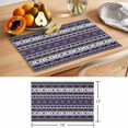 thumbnail image 6 of Purple Black Boho Placemats Set of 4 Vintage Tribal Striped Southwestern Place Mats Indoor Wipeable Table Mats Washable Cloth Dining Table Placemats for Kitchen Holiday Party Home Decor 13x19 Inch, 6 of 9