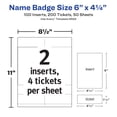 thumbnail image 5 of Avery Name Badge and Ticket Inserts, 6" x 4.25", 100 Inserts (8522), 5 of 7