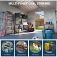 thumbnail image 6 of JULY'S SONG 8x10FT Outdoor Storage Shed, Metal Shed with Sliding Door for Backyard, Patio, Heavy-Duty Steel Storage Sheds with Lockable Door for Outside, Black, 6 of 10