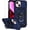 Navy Blue with camera cover Military-Grade 2nd gen, variant on MYKOMI for iPhone 13 Mini Case with Camera Lens Cover HD Screen Protector, Dual Layer Military Grade Drop Protection Magnetic Ring Holder Kickstand Protective Phone Case for iPhone 13 Mini 5.4 inch