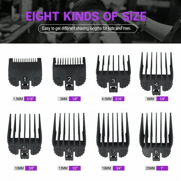 VANIDO 8 Pcs Professional Hair Clipper Combs Guides,Replacement Guards Set – 1/16" to 1" Fits Most Size Clippers/Trimmers,Barber Accessories