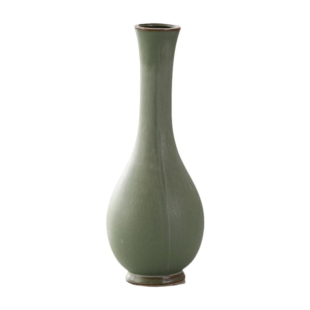 Jarrón chino de cerámica, jarrón decorativo moderno de estilo rústico para repisa de oficina. Estilo M A