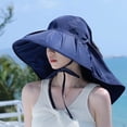 thumbnail image 1 of FUZHIQ Women's Wide Brim UV Protection Sun Hat with Neck Flap, Foldable Bucket Hat with Adjustable Chin Strap for Beach, Hiking, Summer Outdoor Activities, 1 of 4