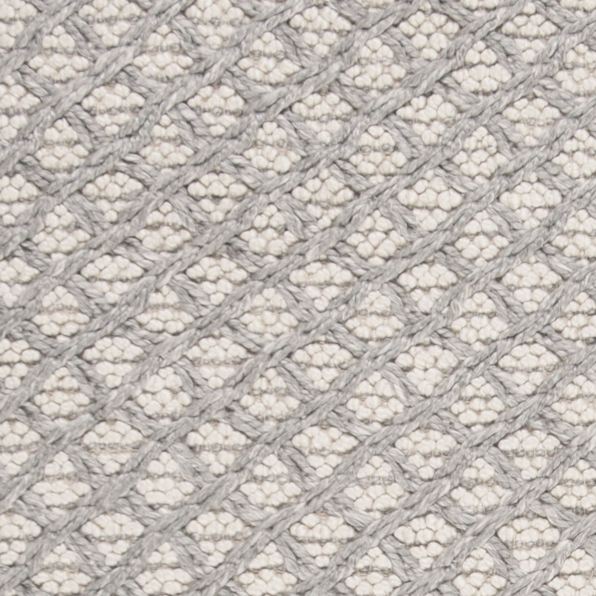 SAFAVIEH Natura Zharko Geometric Braided Runner Rug, Silver/Ivory, 2'3" x 8'