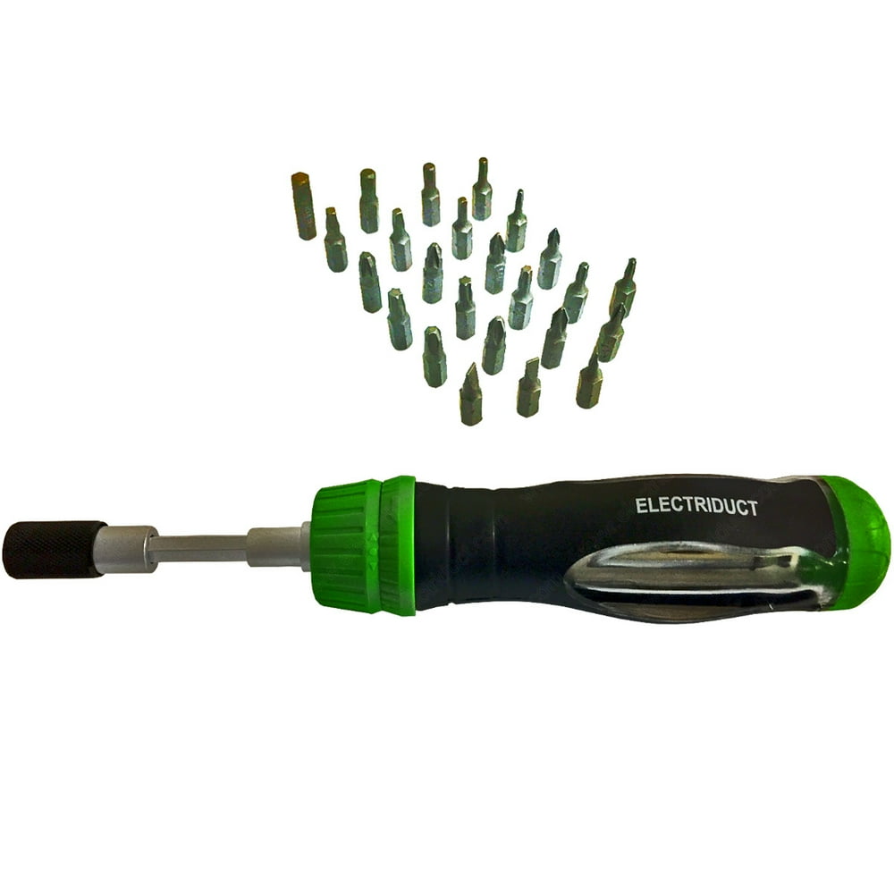 25 Piece Ratcheting Screwdriver Set with Telescoping Extension & Quick