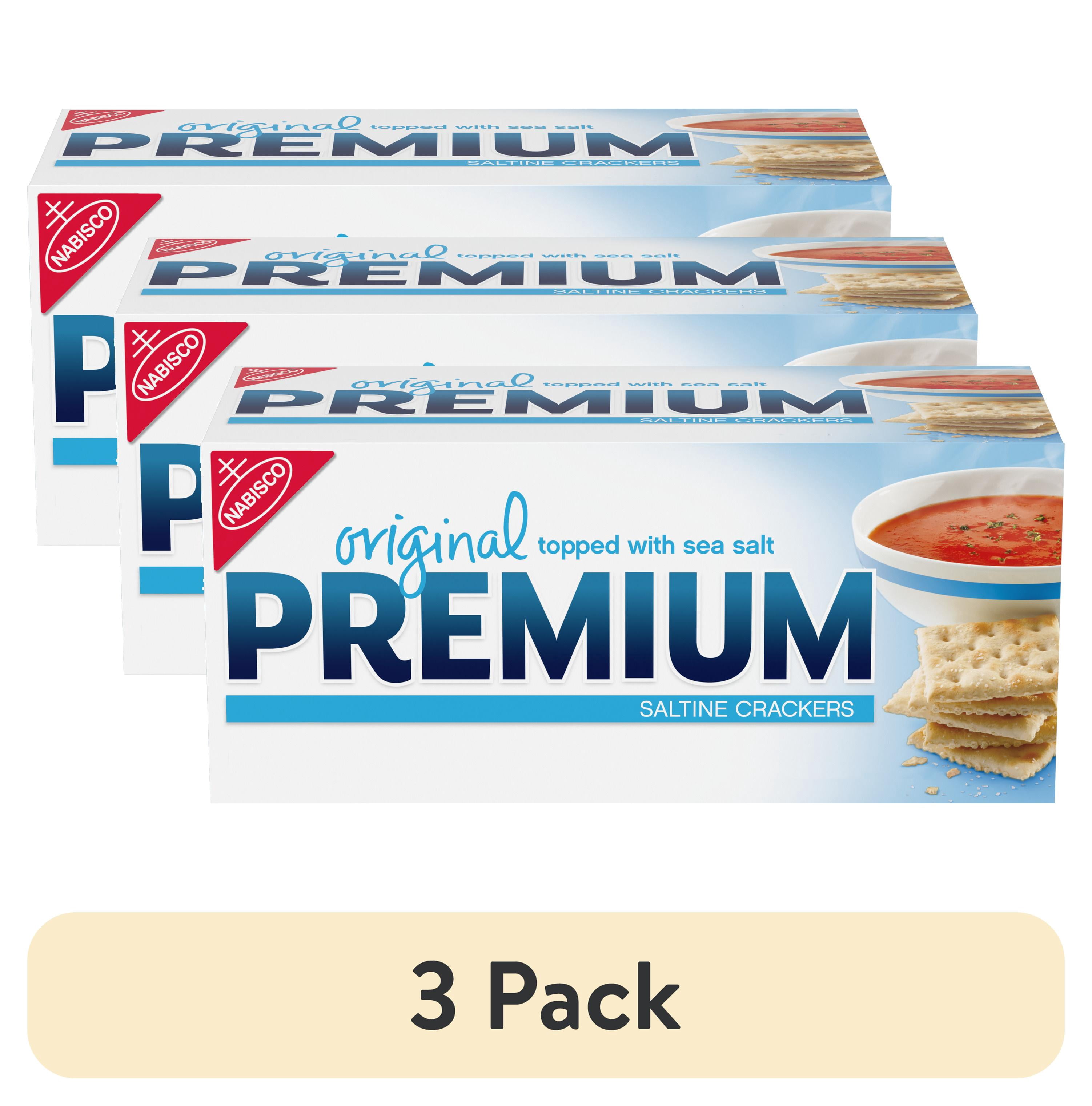 (3 pack) Premium Original Saltine Crackers, Lunch Snacks, 16 oz