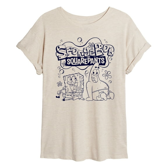 SpongeBob SquarePants - Spongebob Patrick Logo - Juniors Ideal Flowy Muscle T-Shirt