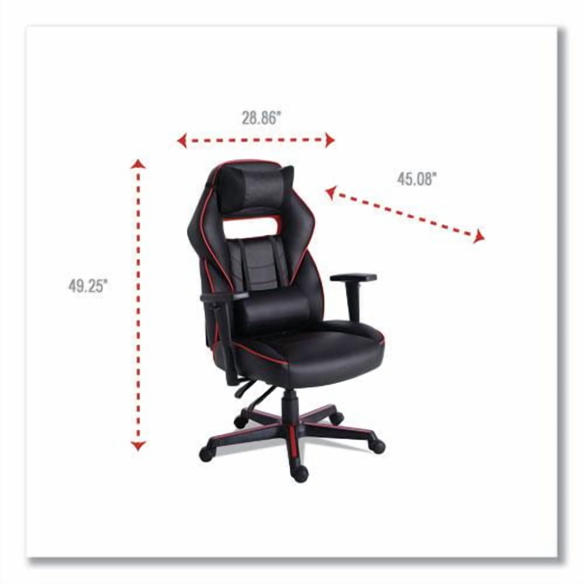Alera BT-51593RED 15.91 in. to 19.8 in. Seat Height Racing Style Ergonomic Gaming Chair - Black/Red